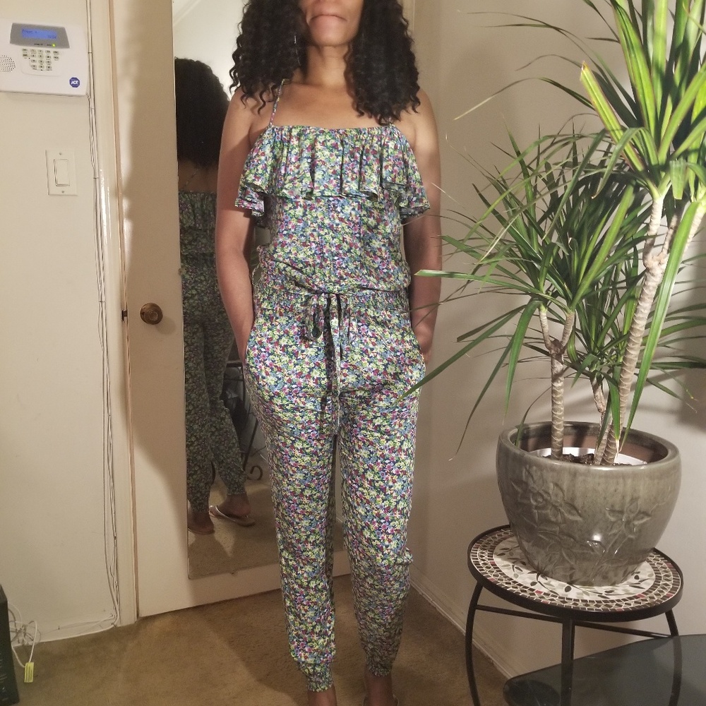 Long Floral Jumpsuit - Size Small